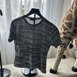 Iceberg Black All-Over Logo Tee